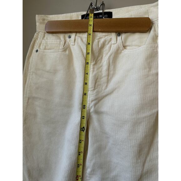 $278 Veronica Beard High Rise Taylor Corduroy Cropped Wide-Leg Cream Pant Sz 26 - Picture 5 of 12